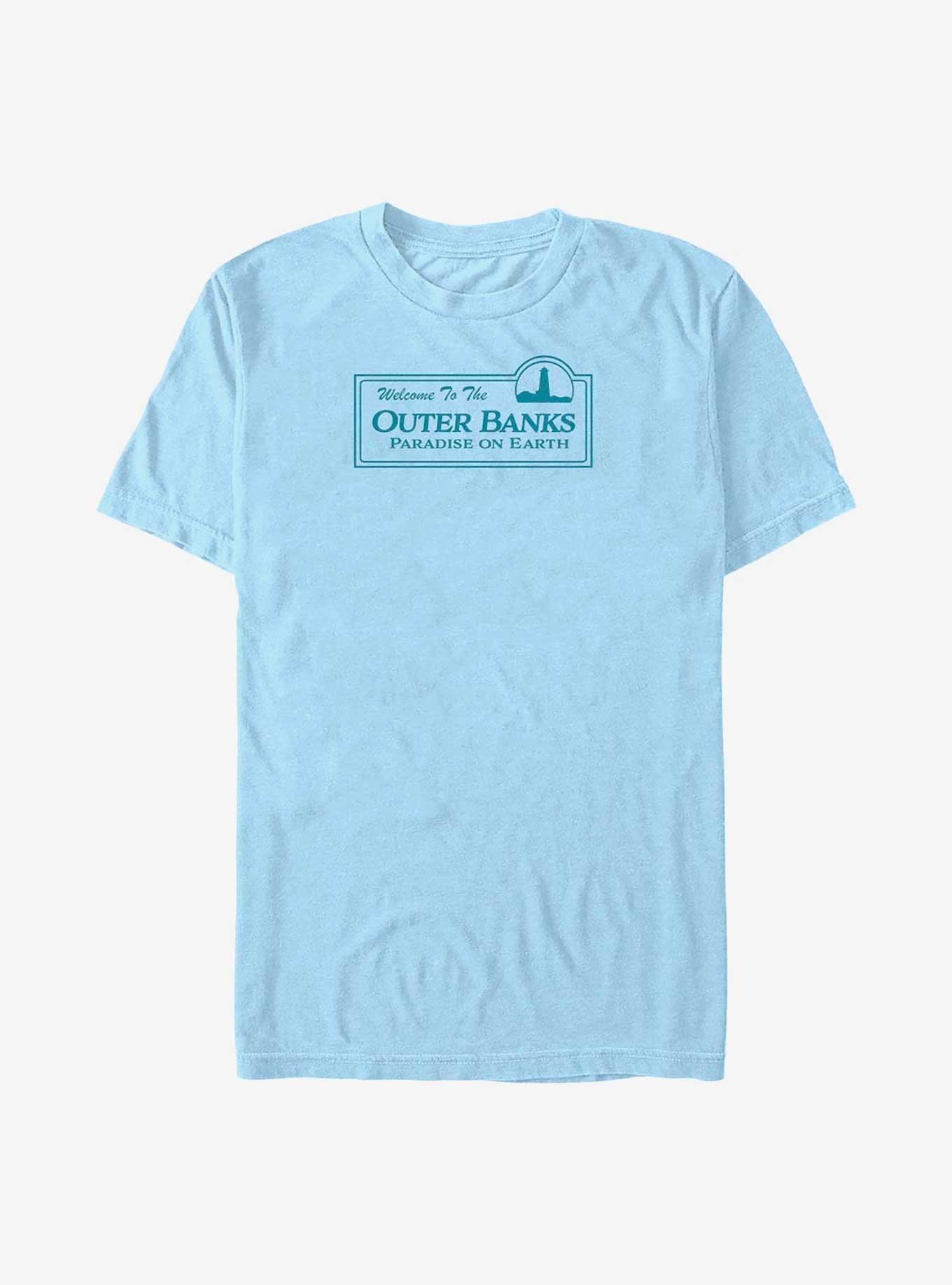 Outer Banks Paradise On Earth Welcome Sign T-Shirt, LT BLUE, hi-res