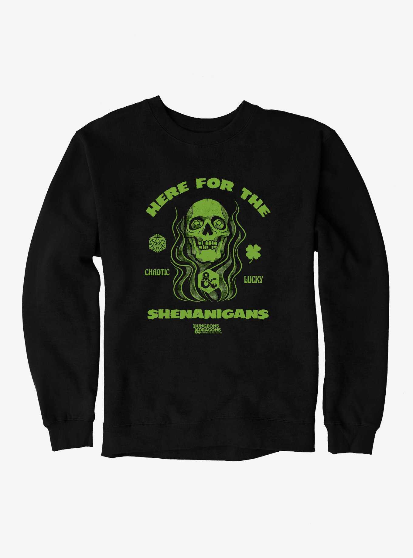 Dungeons & Dragons Here For The Shenanigans Skull Sweatshirt, , hi-res