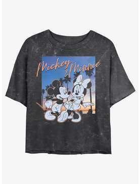 Disney Mickey Mouse California Sunset Mineral Wash Girls Crop T-Shirt, , hi-res