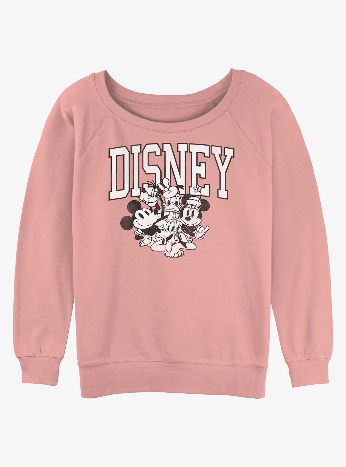 Disney Mickey Mouse Vintage Group Girls Sweatshirt PINK Hot Topic