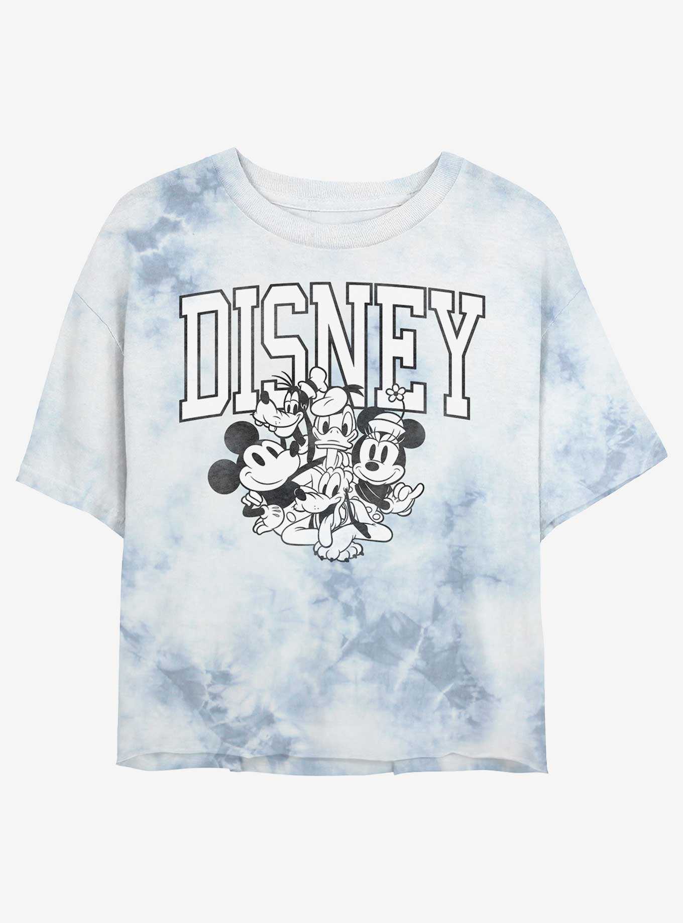 Disney Mickey Mouse Classic Group Tie-Dye Girls Crop T-Shirt, , hi-res
