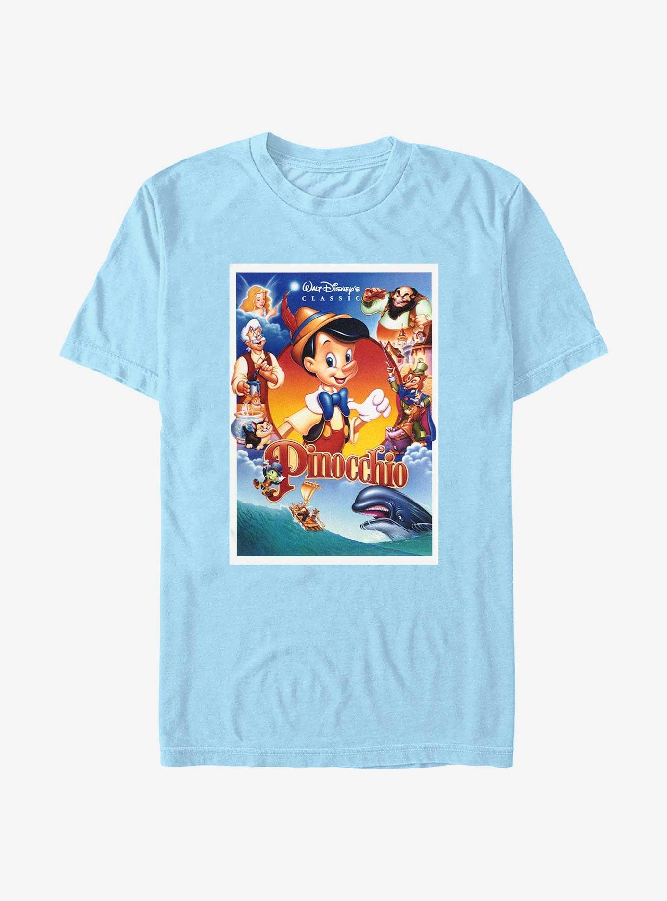 Disney Pinocchio Classic Movie Cover T-Shirt, LT BLUE, hi-res