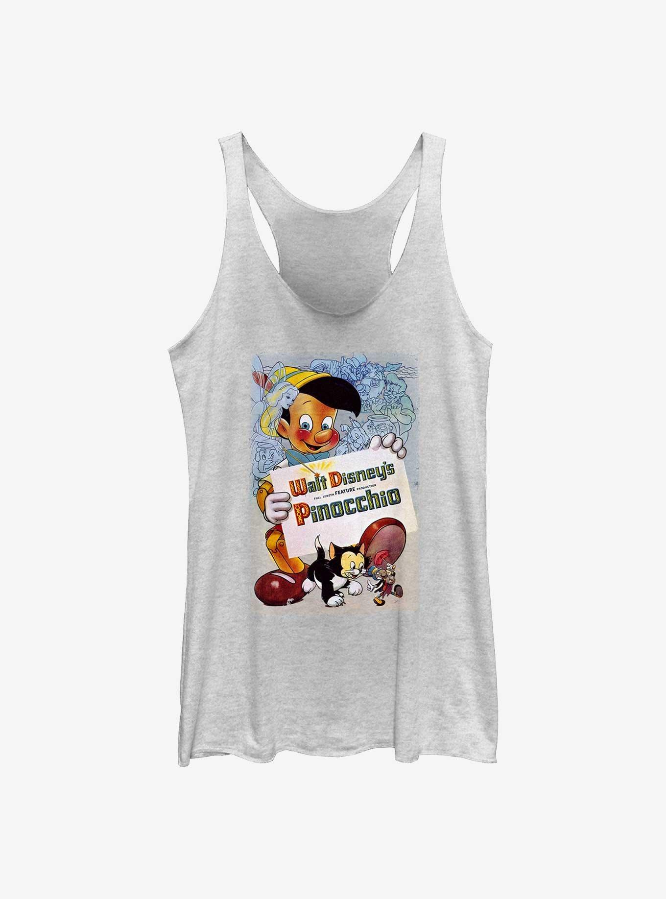 Disney Pinocchio Vintage Cover Girls Raw Edge Tank, WHITE HTR, hi-res