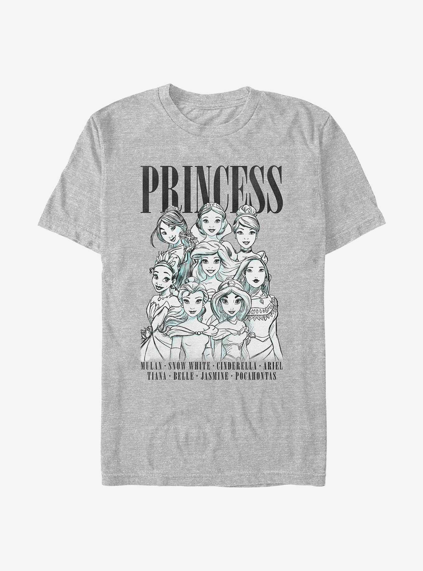 Disney Princesses Contemporary Princess T-Shirt GREY Hot Topic