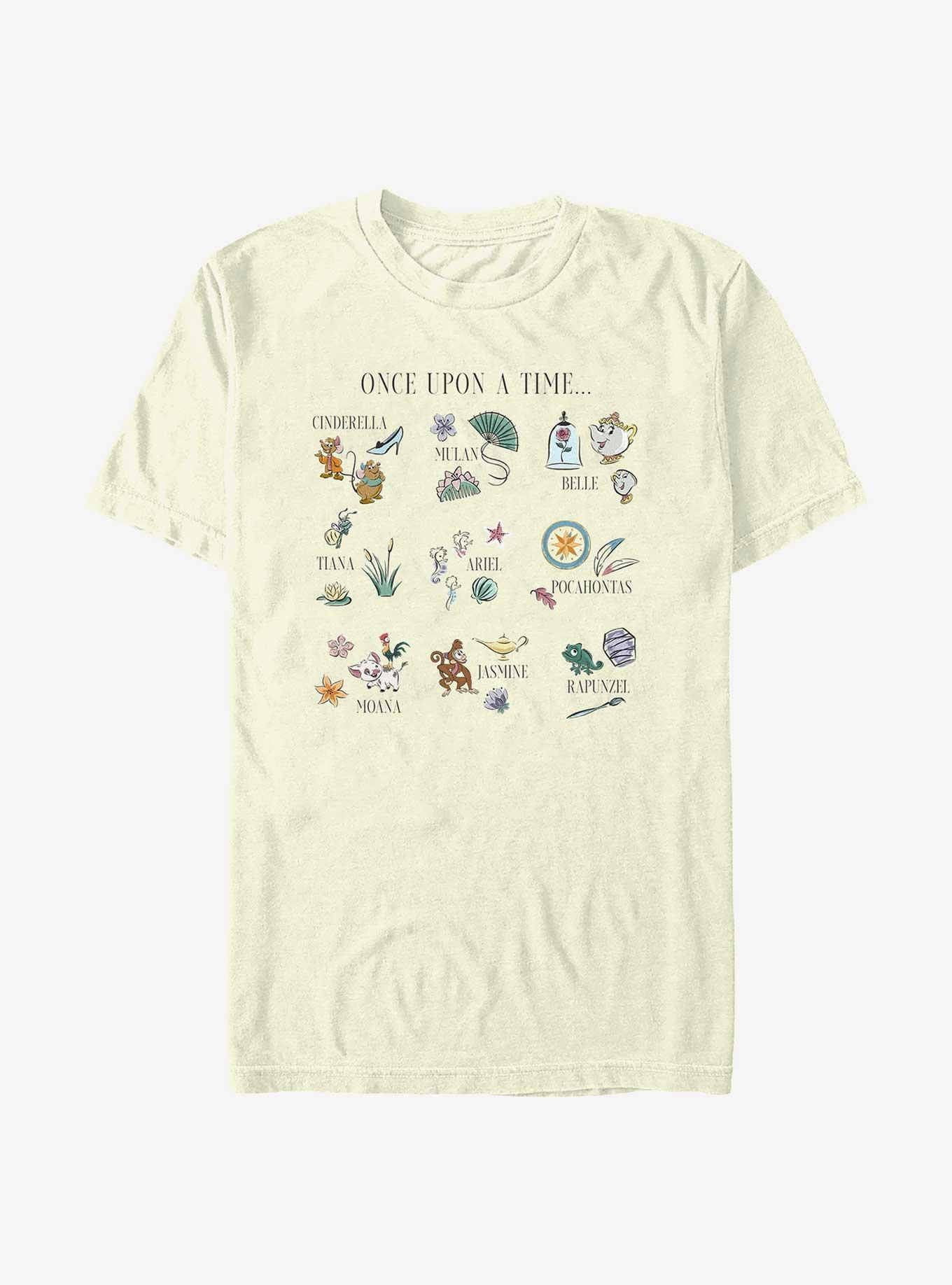 Disney Princesses Once Upon A Grid T-Shirt, NATURAL, hi-res