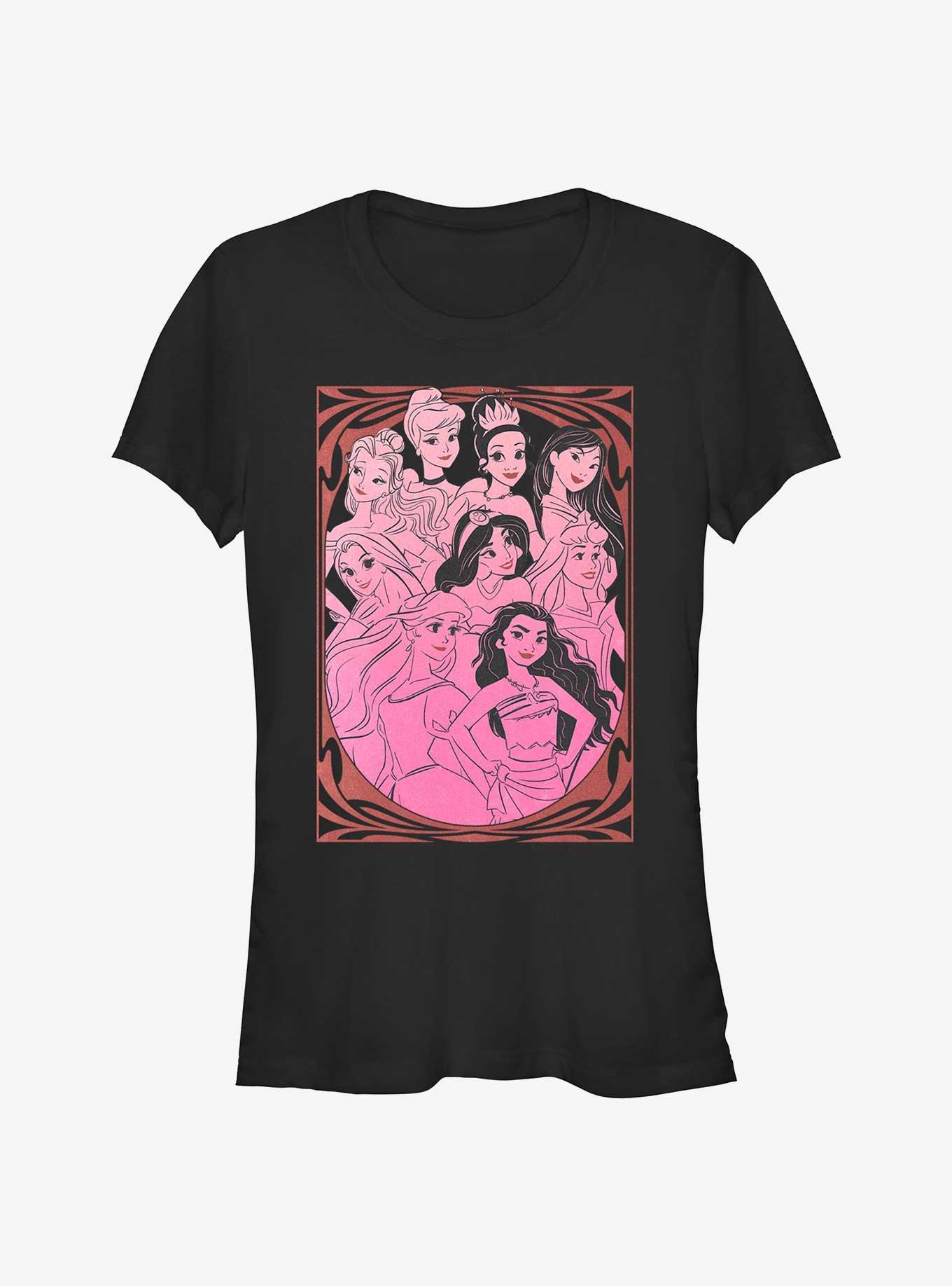 Disney Princesses Outlines Drawings Girls T-Shirt, , hi-res