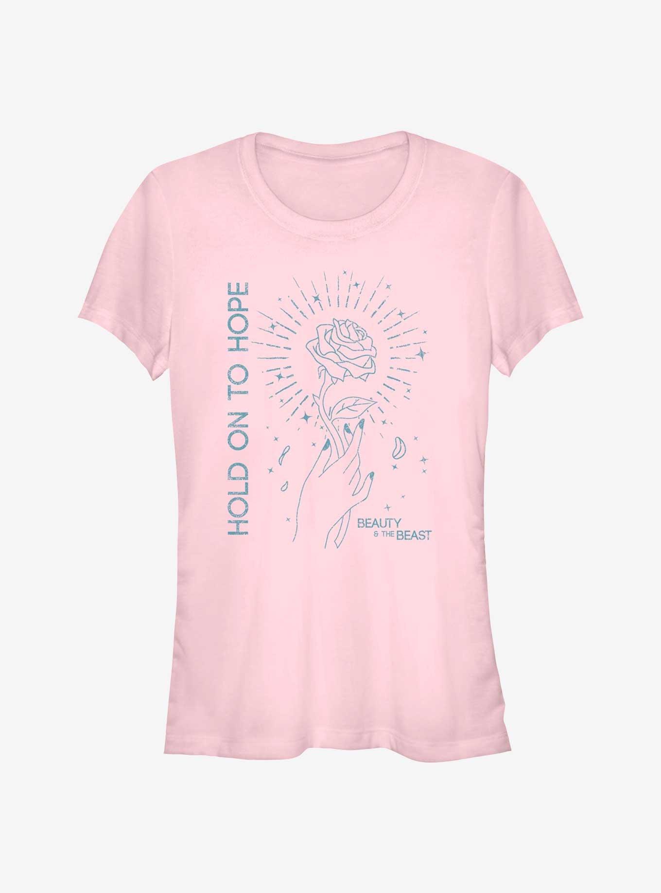 Disney Beauty And The Beast Hold On To Hope Girls T-Shirt, LIGHT PINK, hi-res