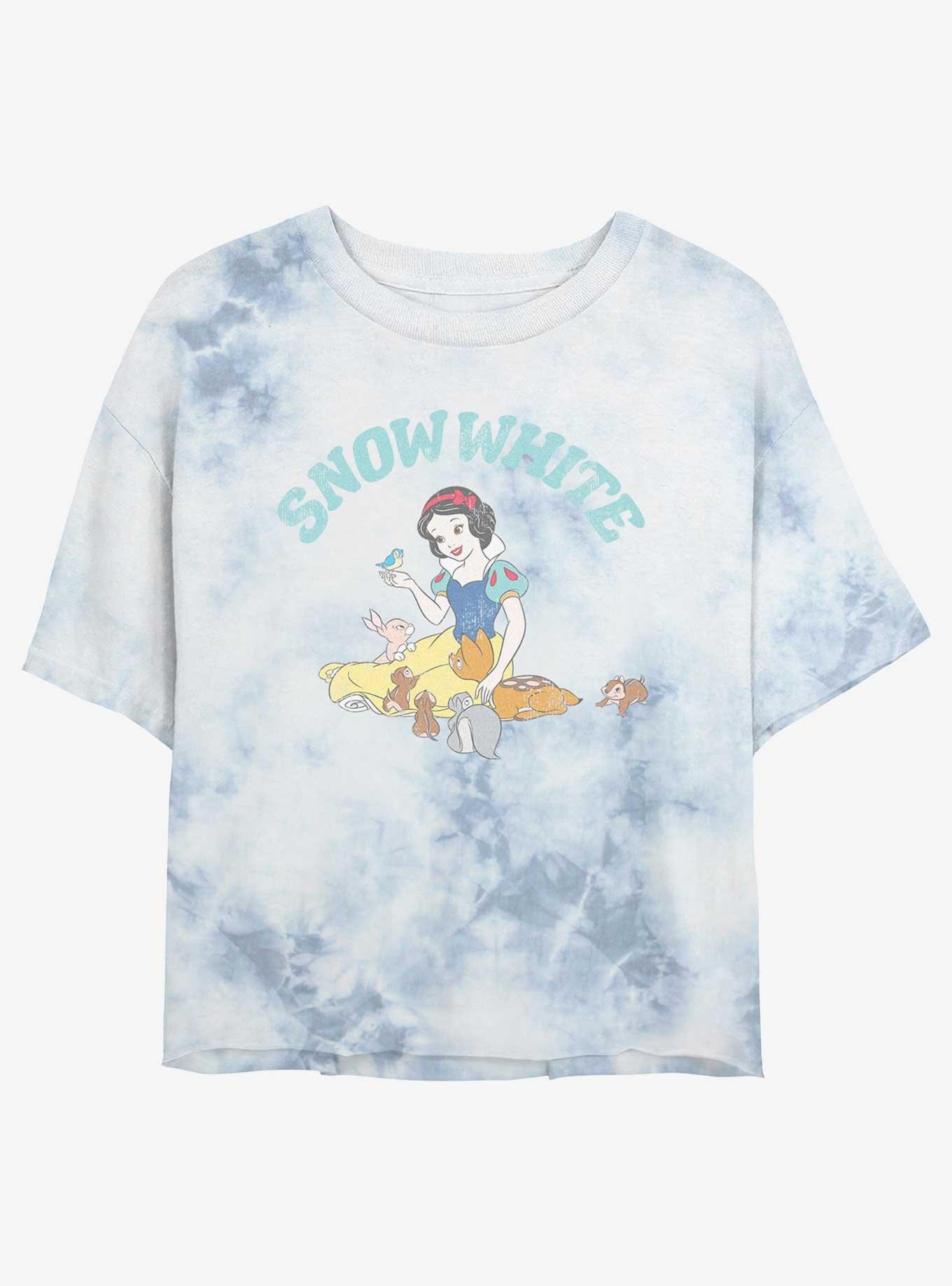 Disney Snow White And Woodland Animals Tie-Dye Girls Crop T-Shirt, , hi-res