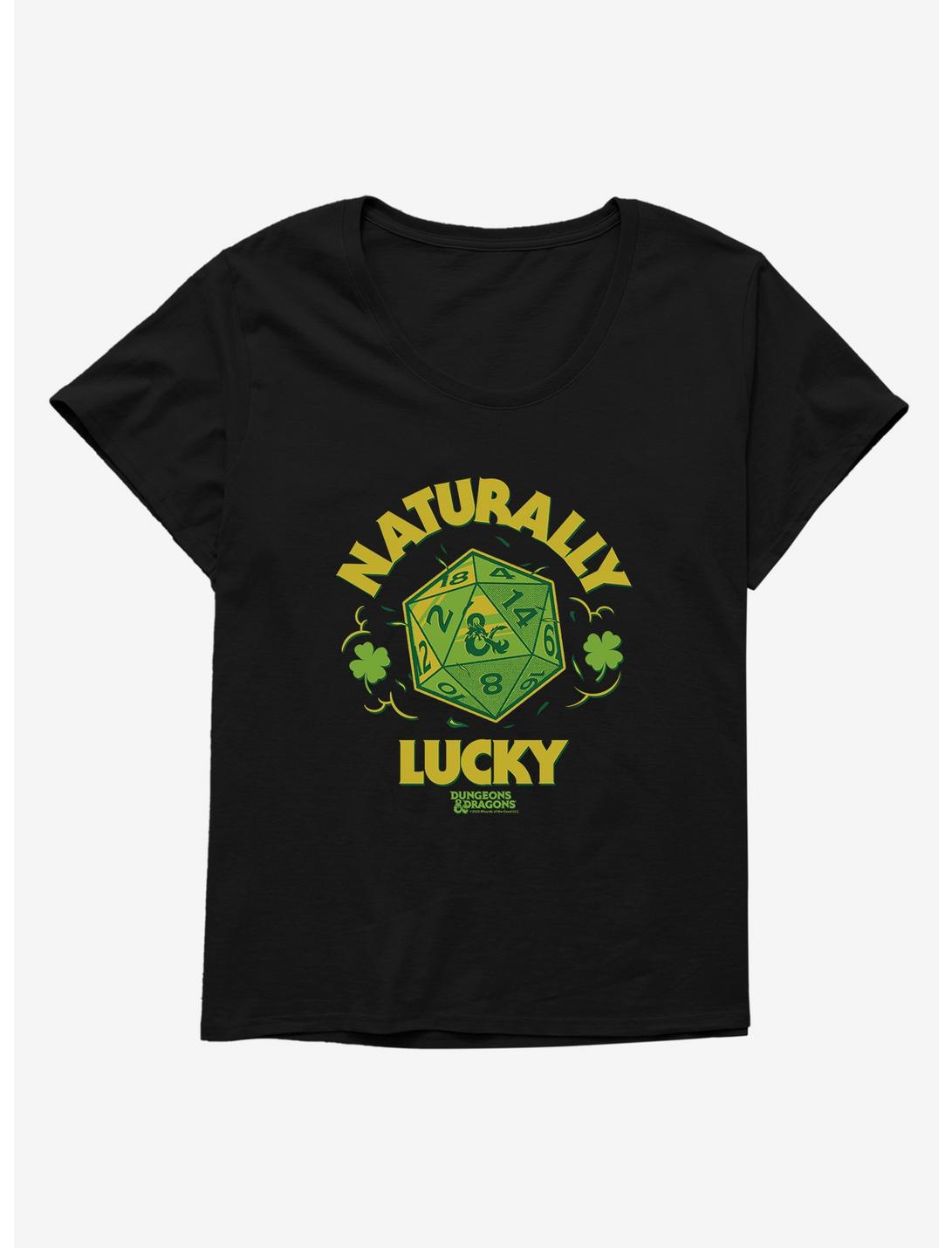 Dungeons & Dragons Naturally Lucky Dice Womens T-Shirt Plus Size, BLACK, hi-res