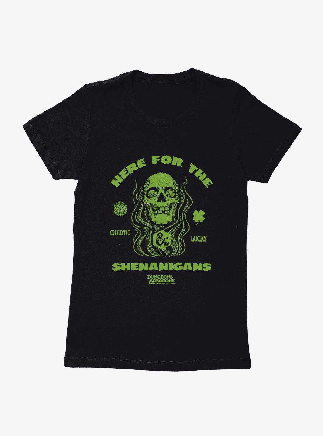 Dungeons & Dragons Here For The Shenanigans Skull Womens T-Shirt, , hi-res