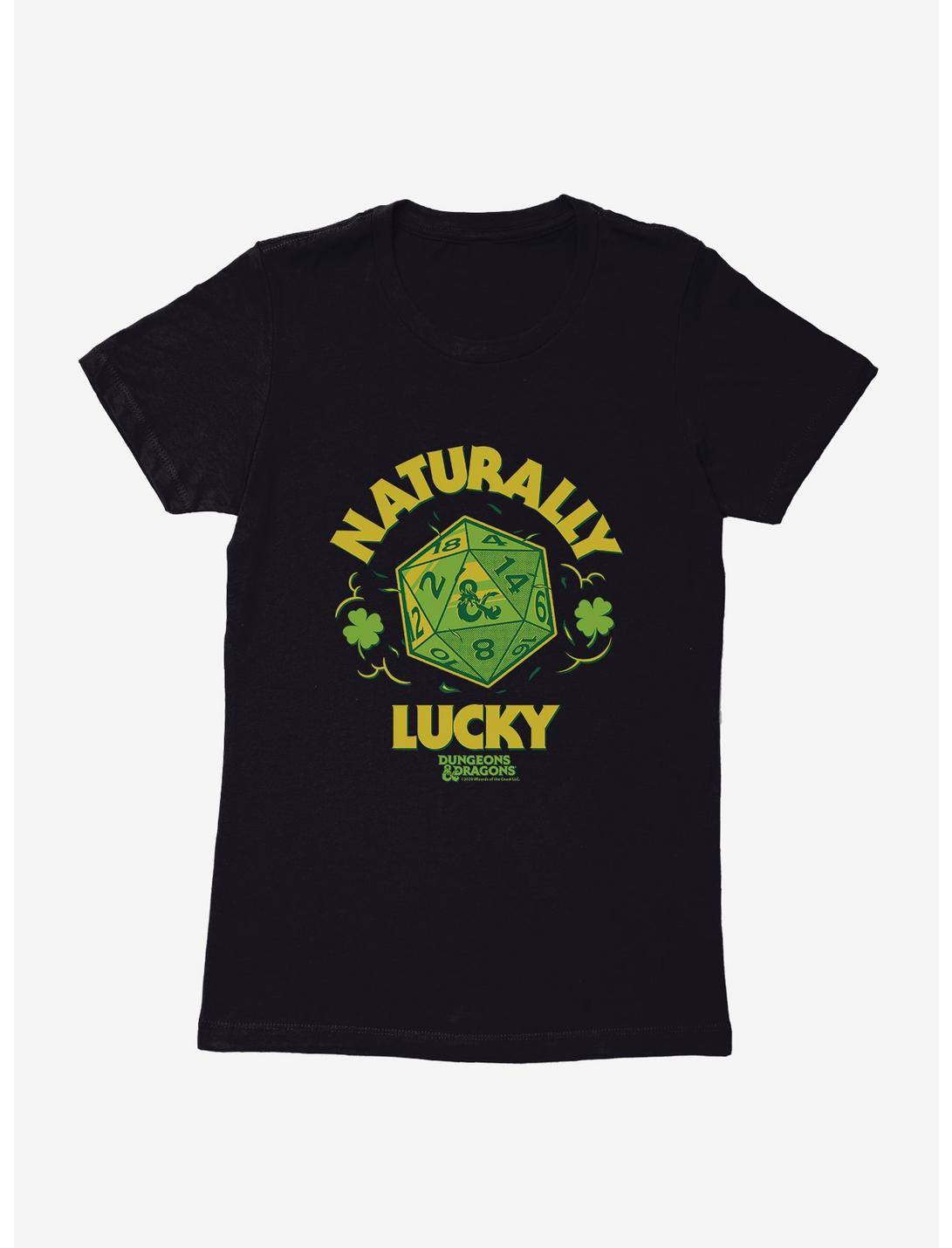 Dungeons & Dragons Naturally Lucky Dice Womens T-Shirt, BLACK, hi-res