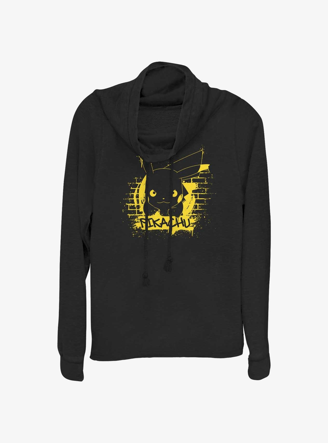Pokemon Pikachu Graffiti Long-Sleeve Cowl Neck Top, , hi-res