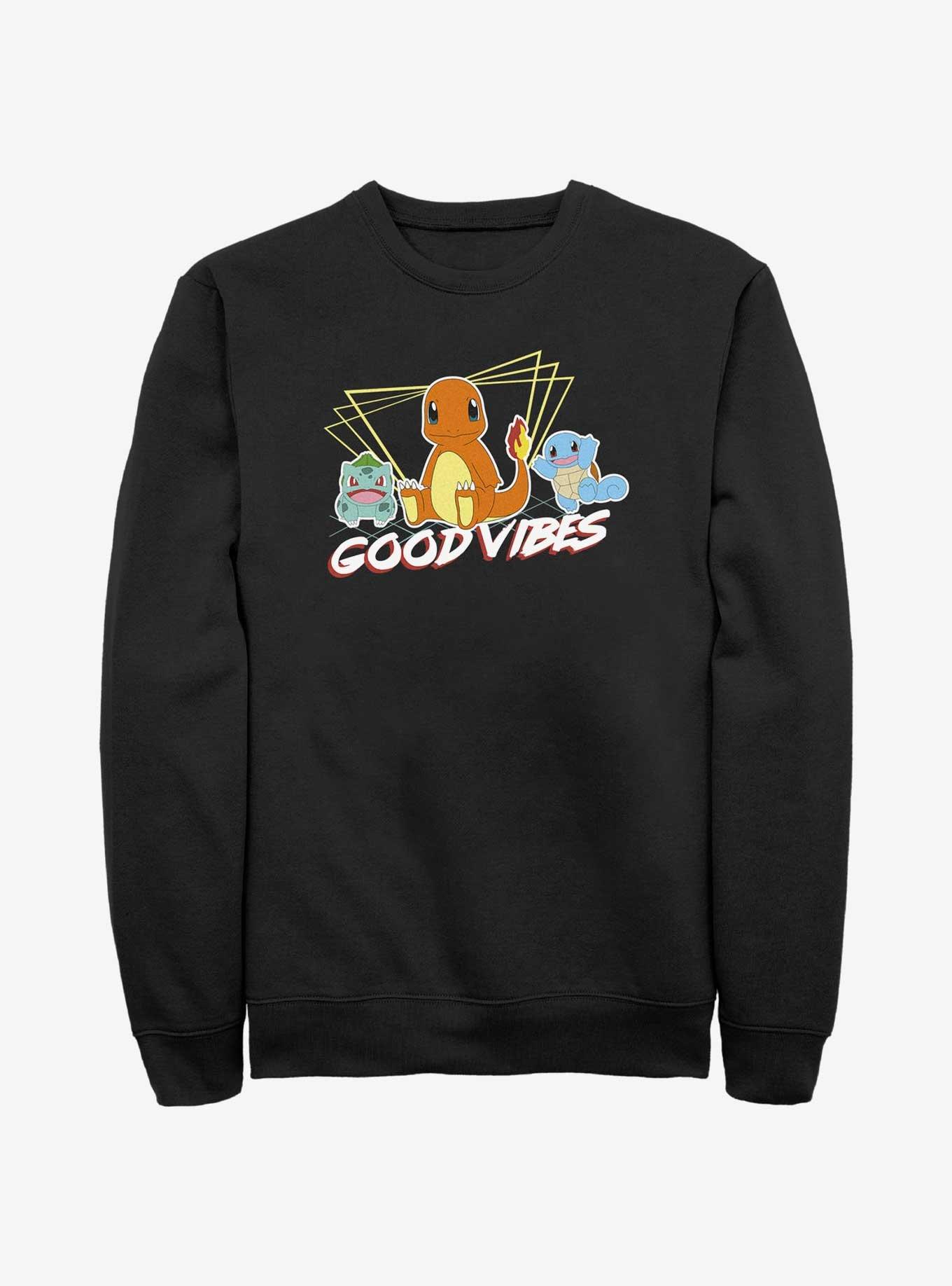 Pokemon Good Vibes Starter Pack Sweatshirt, BLACK, hi-res