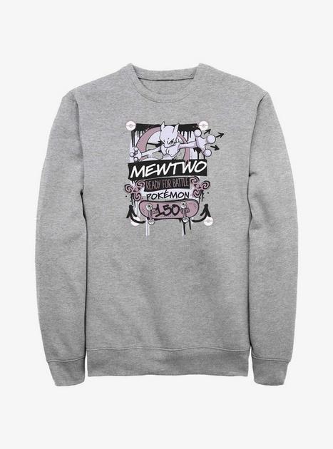 Pokemon Mewtwo Ready For Battle Sweatshirt - GREY | Hot Topic