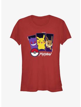 Pokemon Trio Gengar, Pikachu, and Eevee Girls T-Shirt, , hi-res