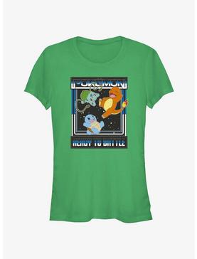 Pokemon Ready To Battle Squirtle, Bulbasaur, and Charmander Girls T-Shirt, , hi-res