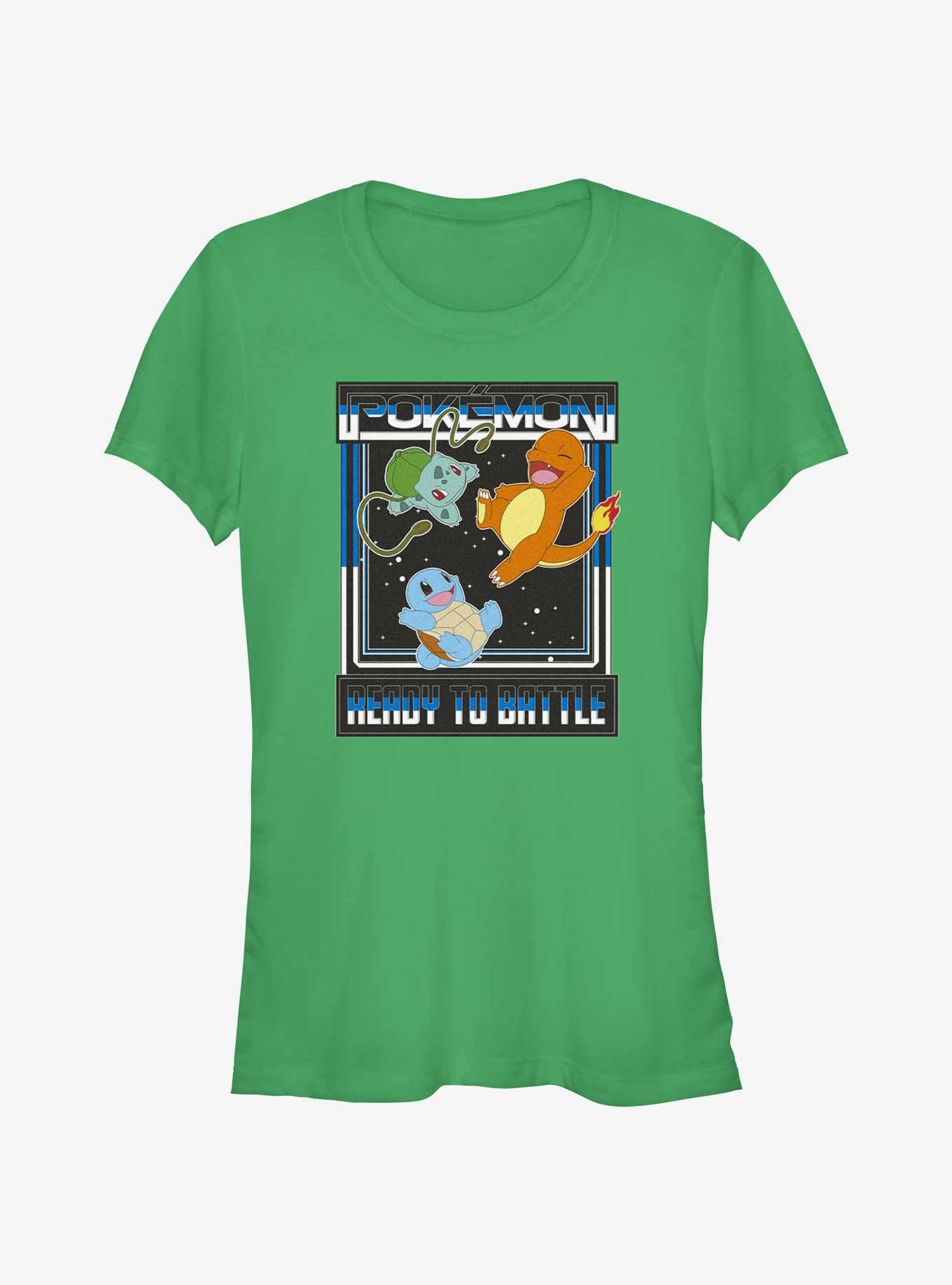 Pokemon Ready To Battle Squirtle, Bulbasaur, and Charmander Girls T-Shirt, , hi-res