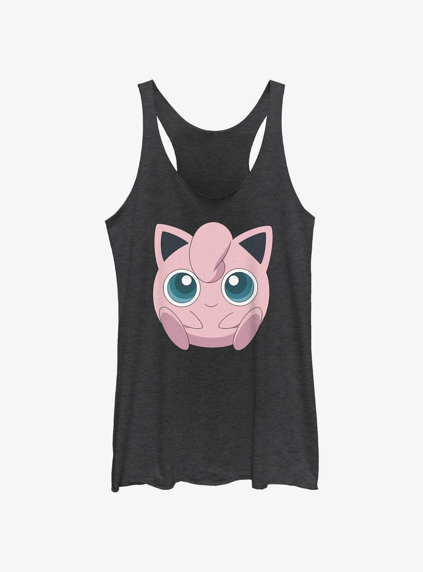 Pokemon Jigglypuff Face Girls Tank, BLK HTR, hi-res