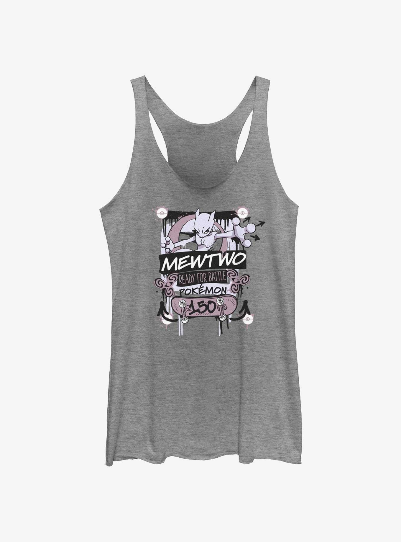 Pokemon Mewtwo Ready For Battle Girls Tank, GRAY HTR, hi-res