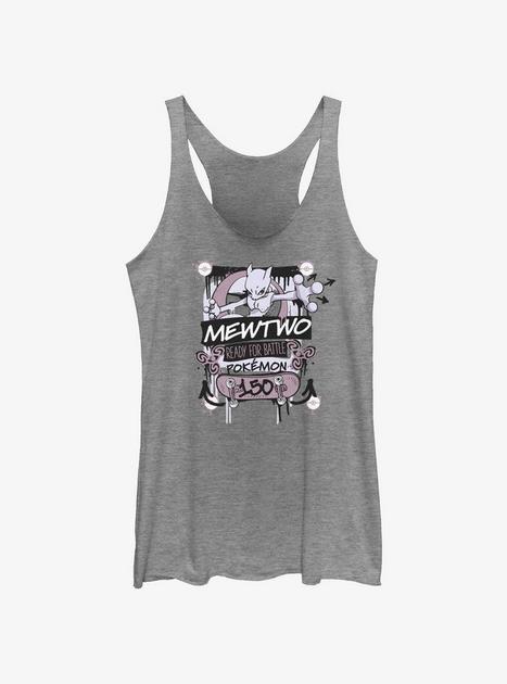 Pokemon Mewtwo Ready For Battle Girls Tank - GREY | Hot Topic