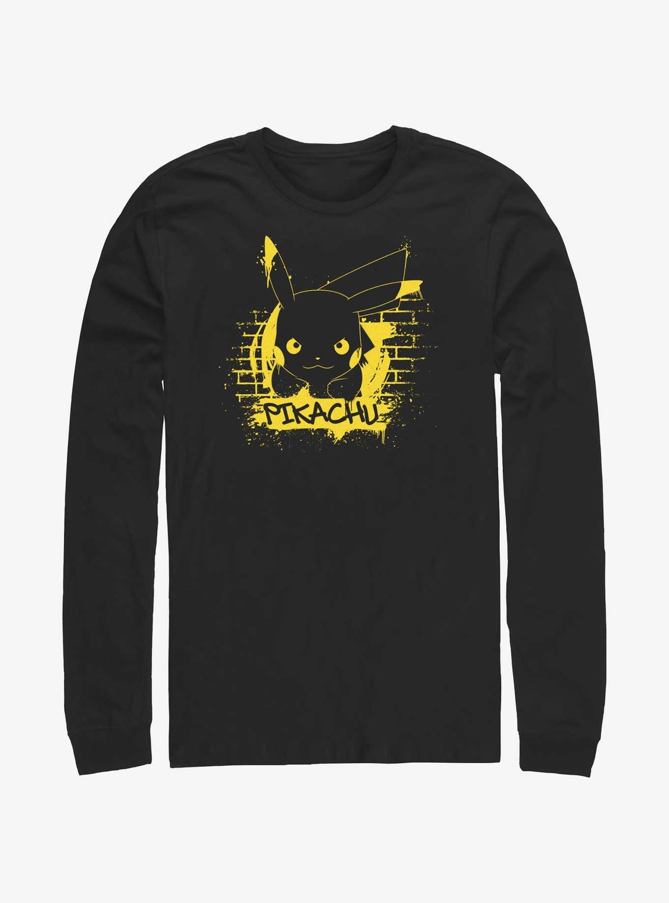 Pokemon Pikachu Graffiti Long-Sleeve T-Shirt, BLACK, hi-res