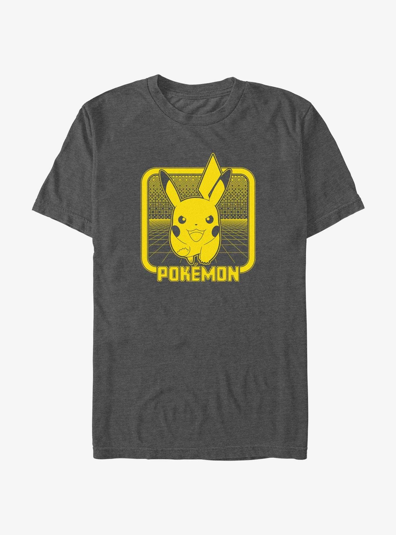 Pokemon Digital Pikachu T-Shirt, CHAR HTR, hi-res