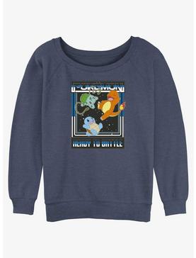 Pokemon Ready To Battle Squirtle, Bulbasaur, and Charmander Slouchy Sweatshirt, , hi-res