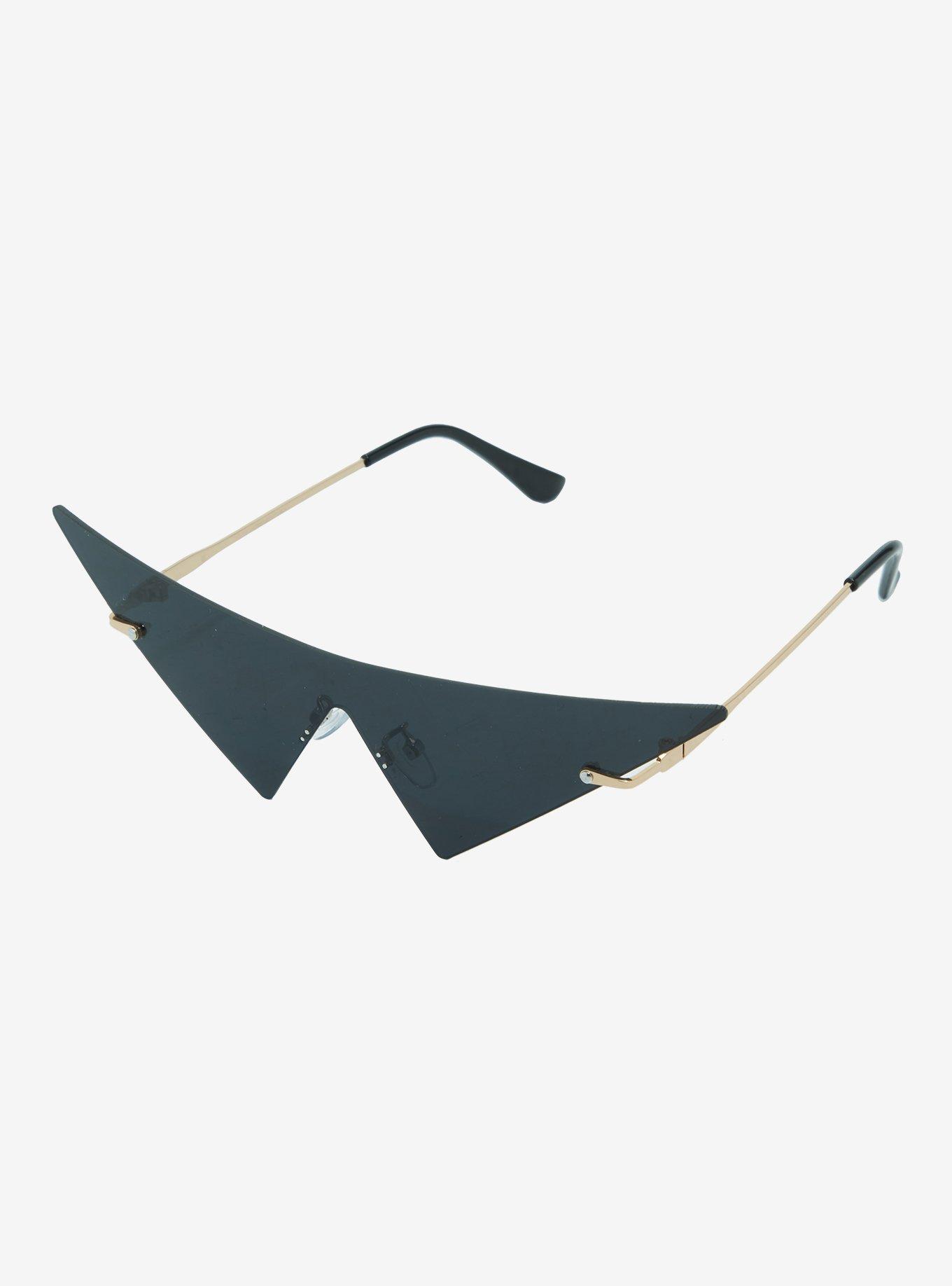 Black Triangular Sunglasses, , hi-res