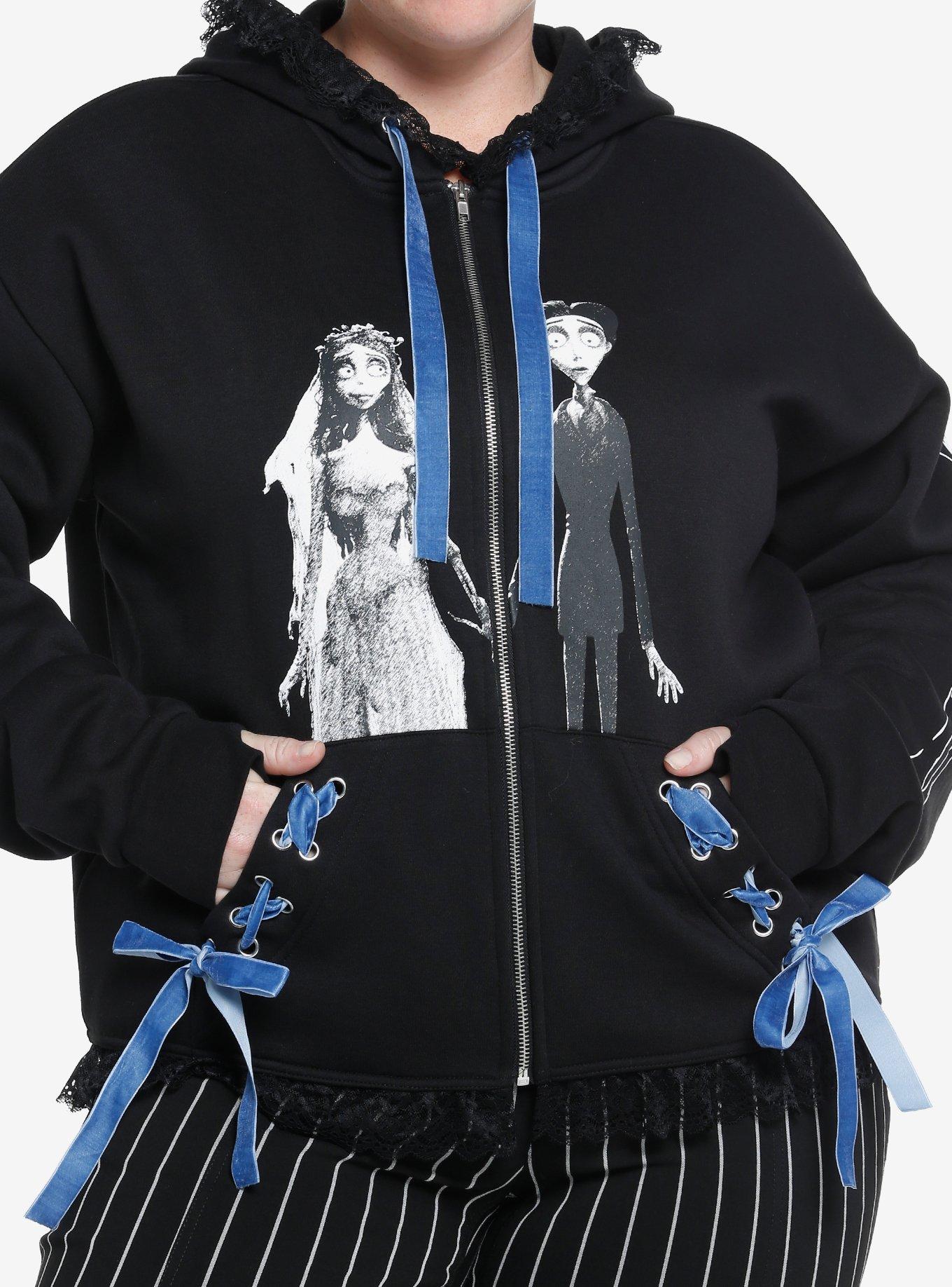 Corpse Bride Velvet Lace Hoodie Plus Size, MULTI, hi-res