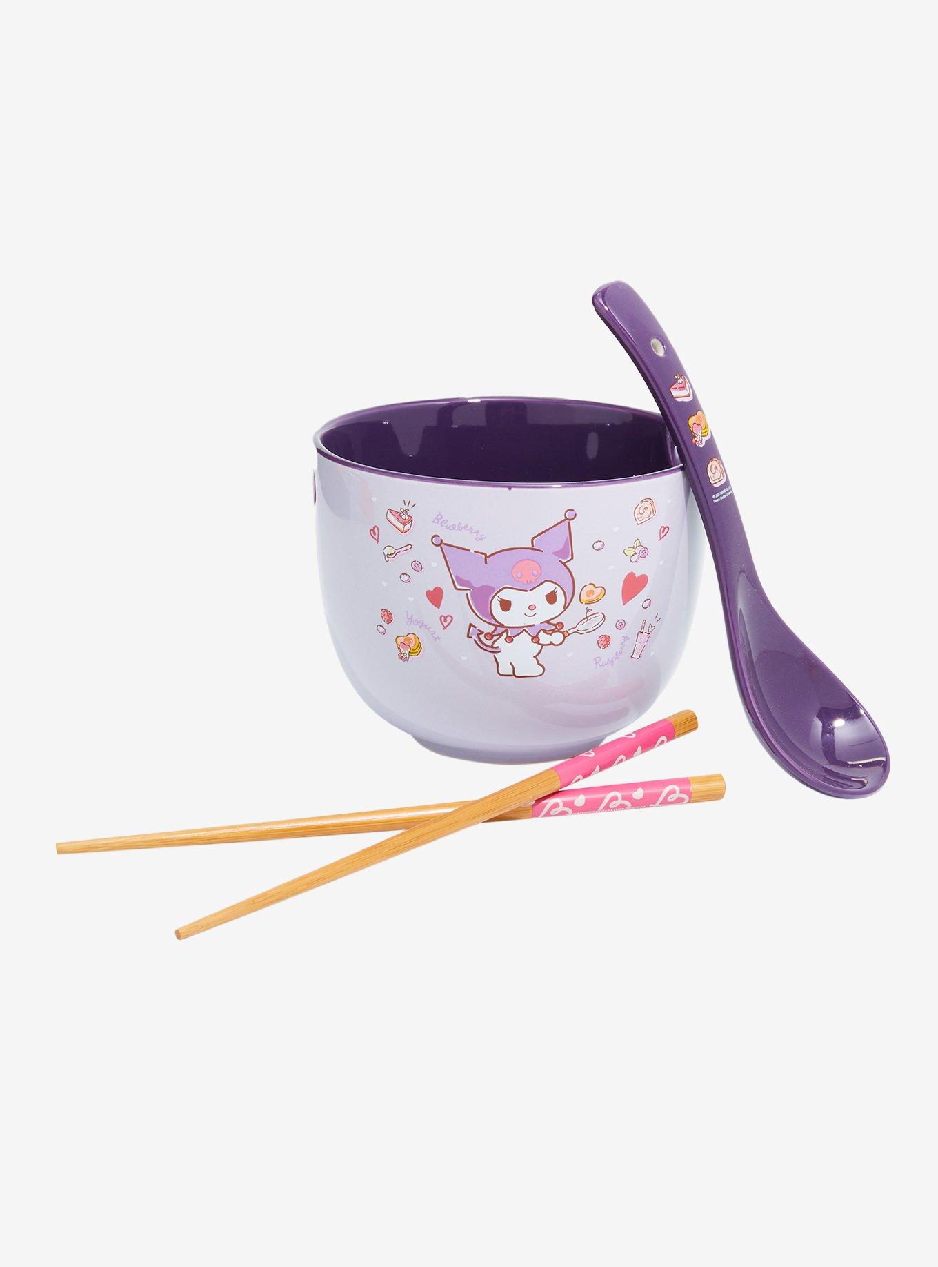 Kuromi Snacks Ramen Bowl With Chopsticks, , hi-res