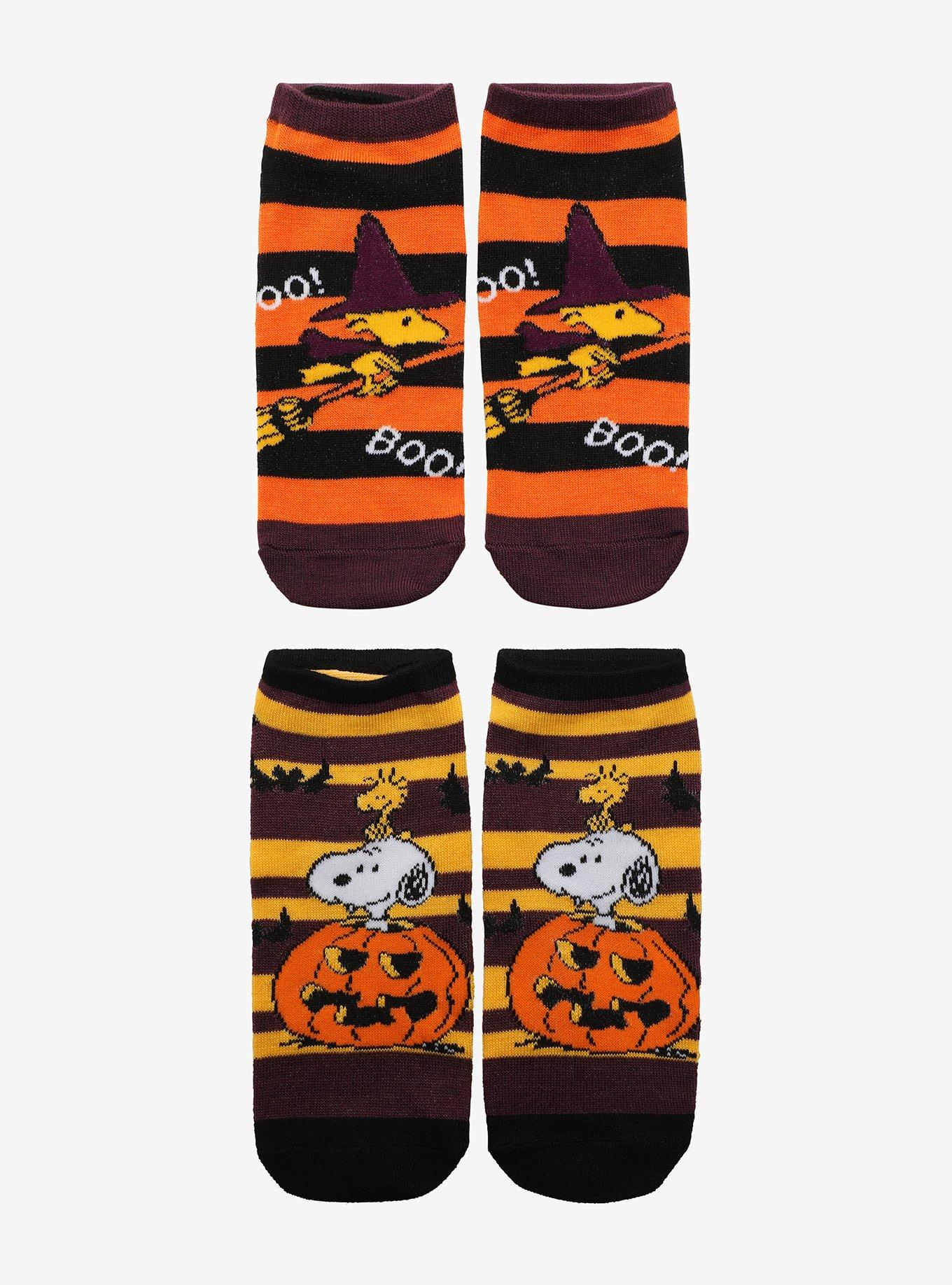 Peanuts Snoopy & Woodstock Halloween No-Show Socks 2 Pair | Hot Topic