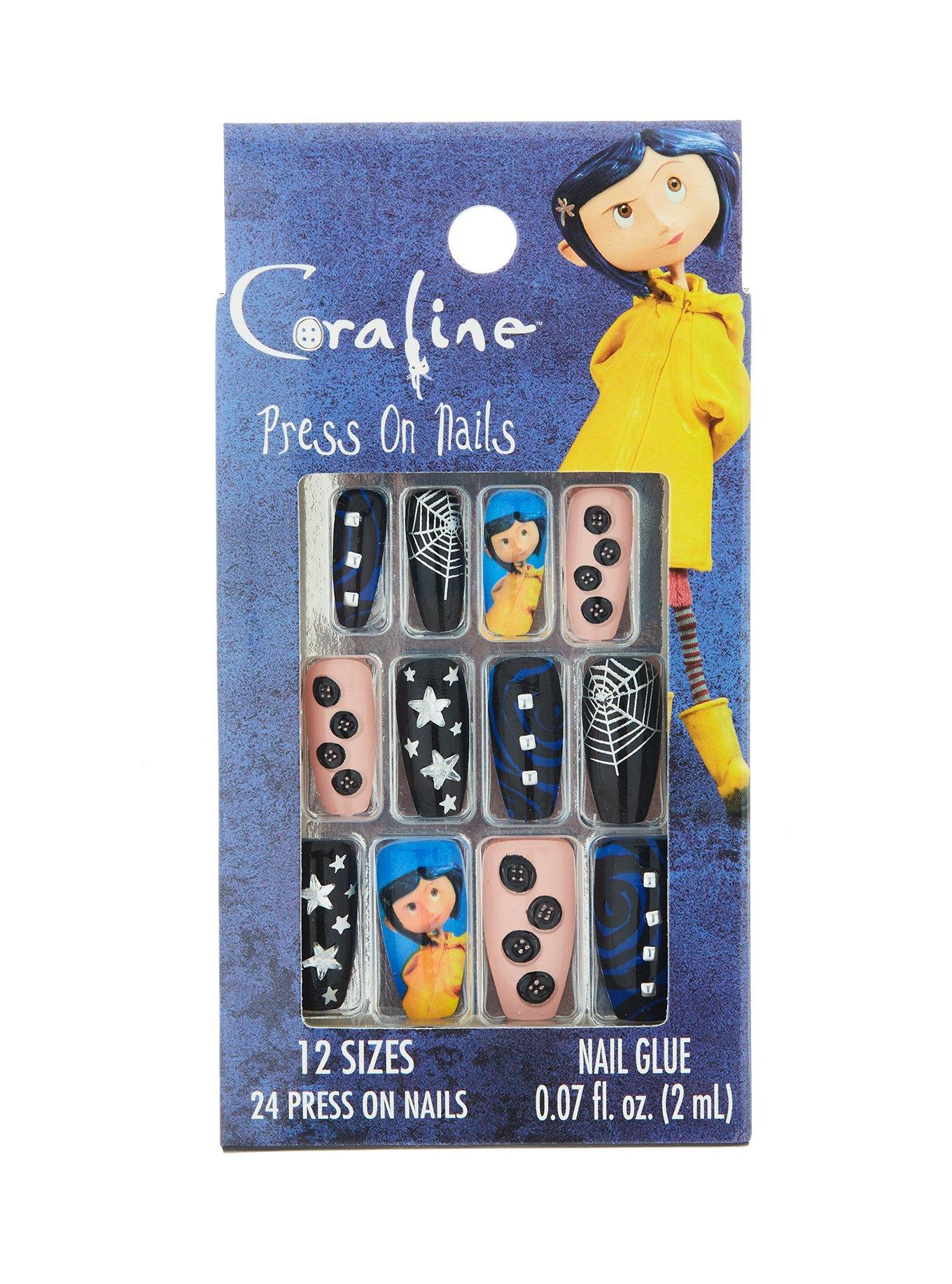 Coraline Button Star Faux Nail Set, , hi-res