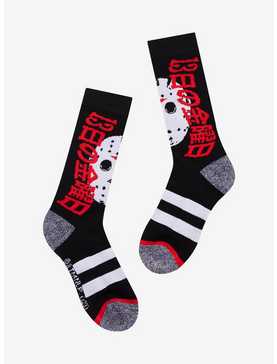 Friday The 13th Jason Mask Crew Socks, , hi-res