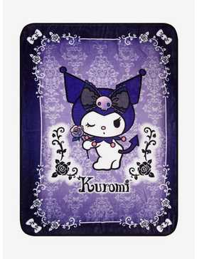 Kuromi Dark Rose Throw Blanket, , hi-res