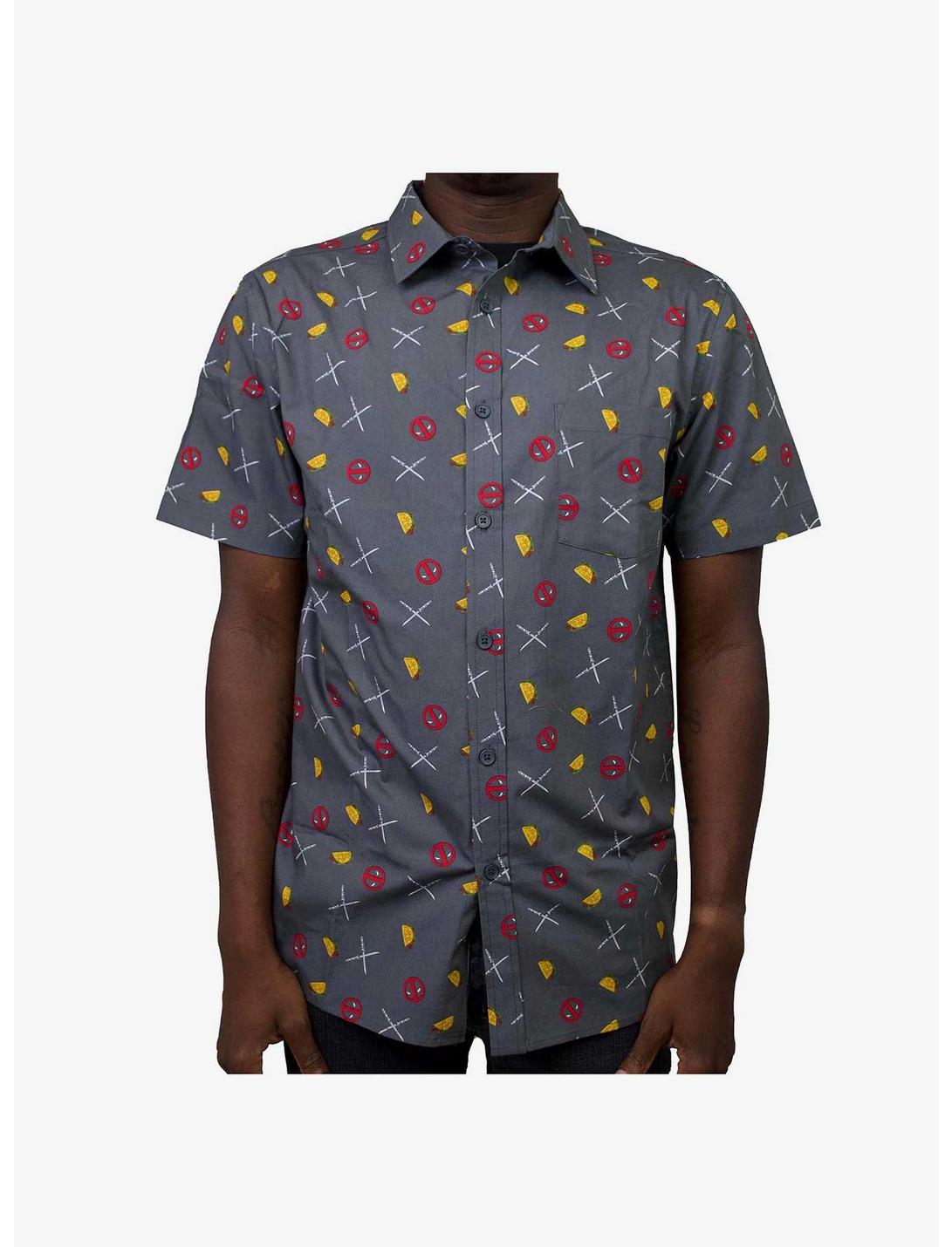 Marvel Deadpool Taco Party Woven Button-Up, MULTI, hi-res