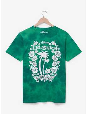 Disney Lilo & Stitch Hibiscus Leaves Logo Women’s Tie-Dye T-Shirt - BoxLunch Exclusive , , hi-res