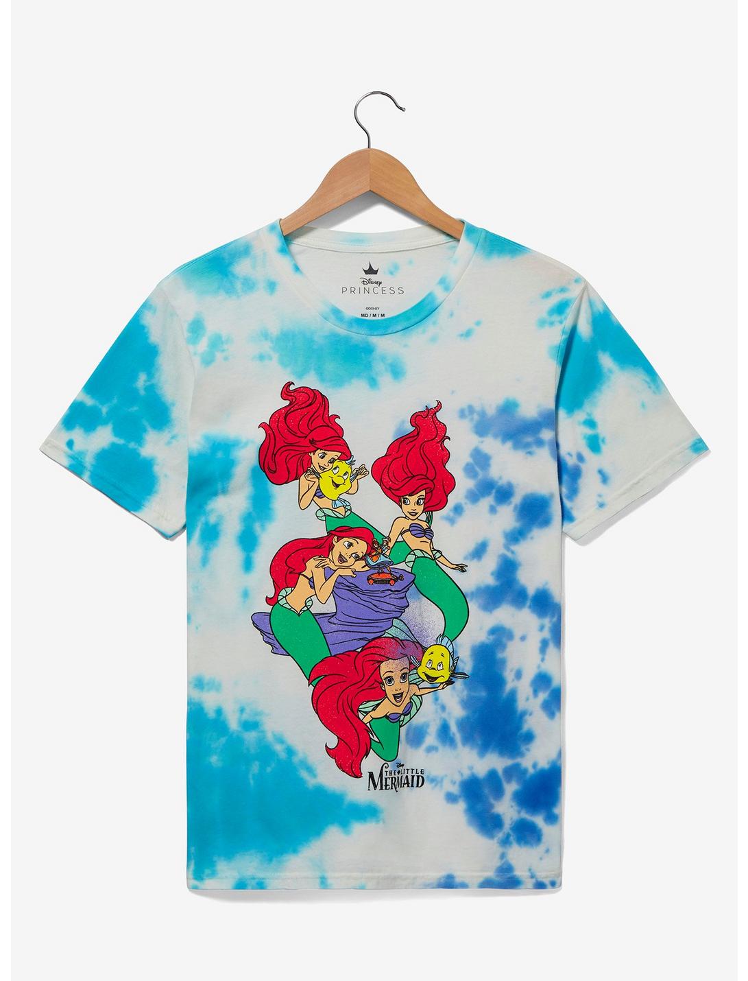 Disney The Little Mermaid Ariel Multi-Pose Tie-Dye Women's T-Shirt - BoxLunch Exclusive, MULTI, hi-res