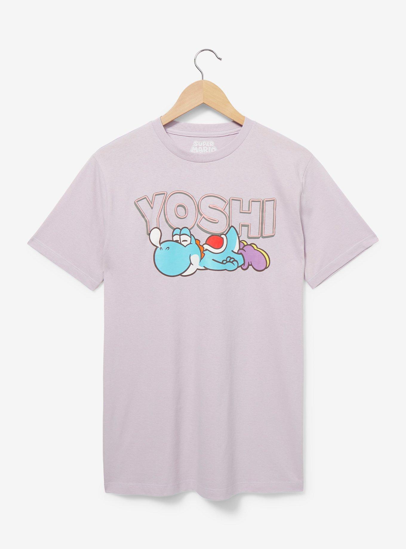 Nintendo Super Mario Bros. Yoshi Sleeping Women’s T-Shirt - BoxLunch Exclusive, LILAC, hi-res