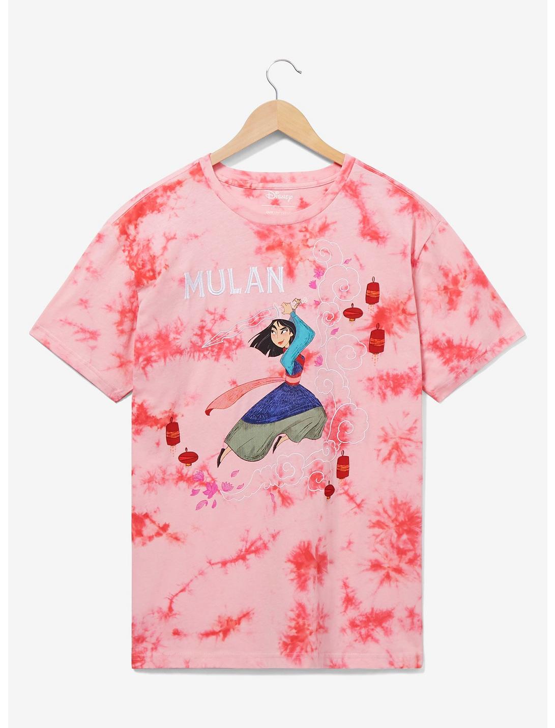 Disney 100 Mulan Portrait Tie-Dye T-Shirt - BoxLunch Exclusive, PINK, hi-res