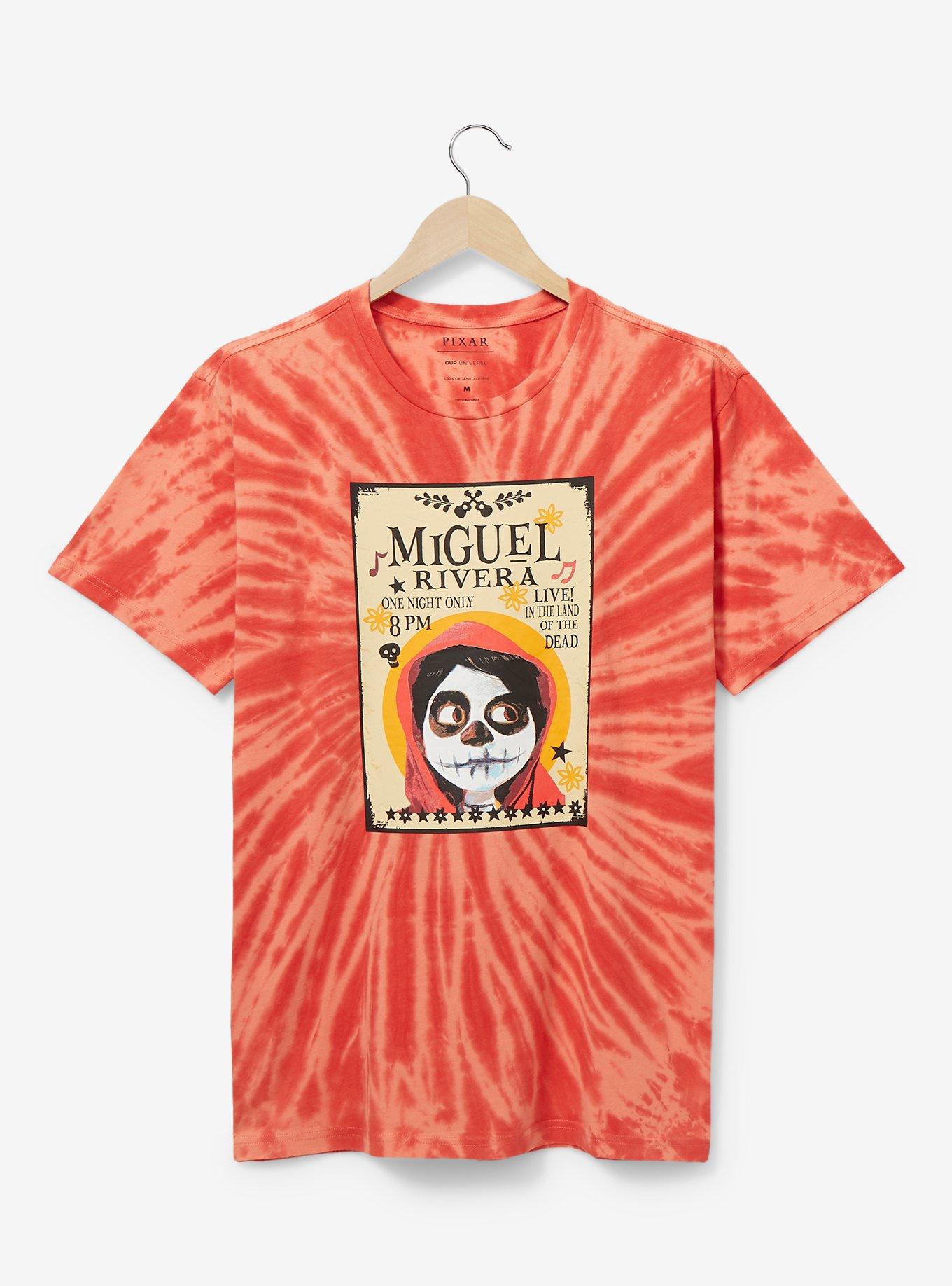 Disney Pixar Coco Miguel Rivera Poster Tie-Dye T-Shirt - BoxLunch Exclusive, ORANGE, hi-res