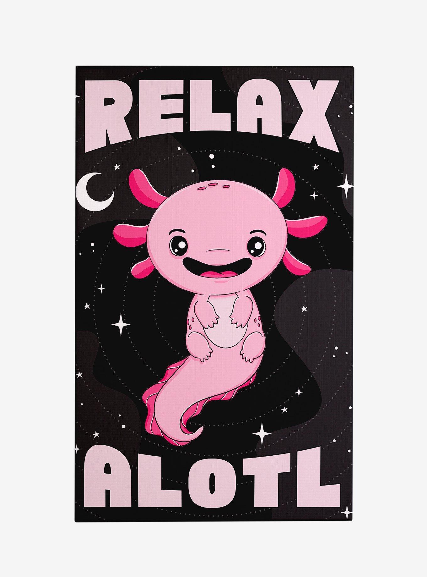 Relax-Alotl Axolotl Stars Canvas Print, , hi-res