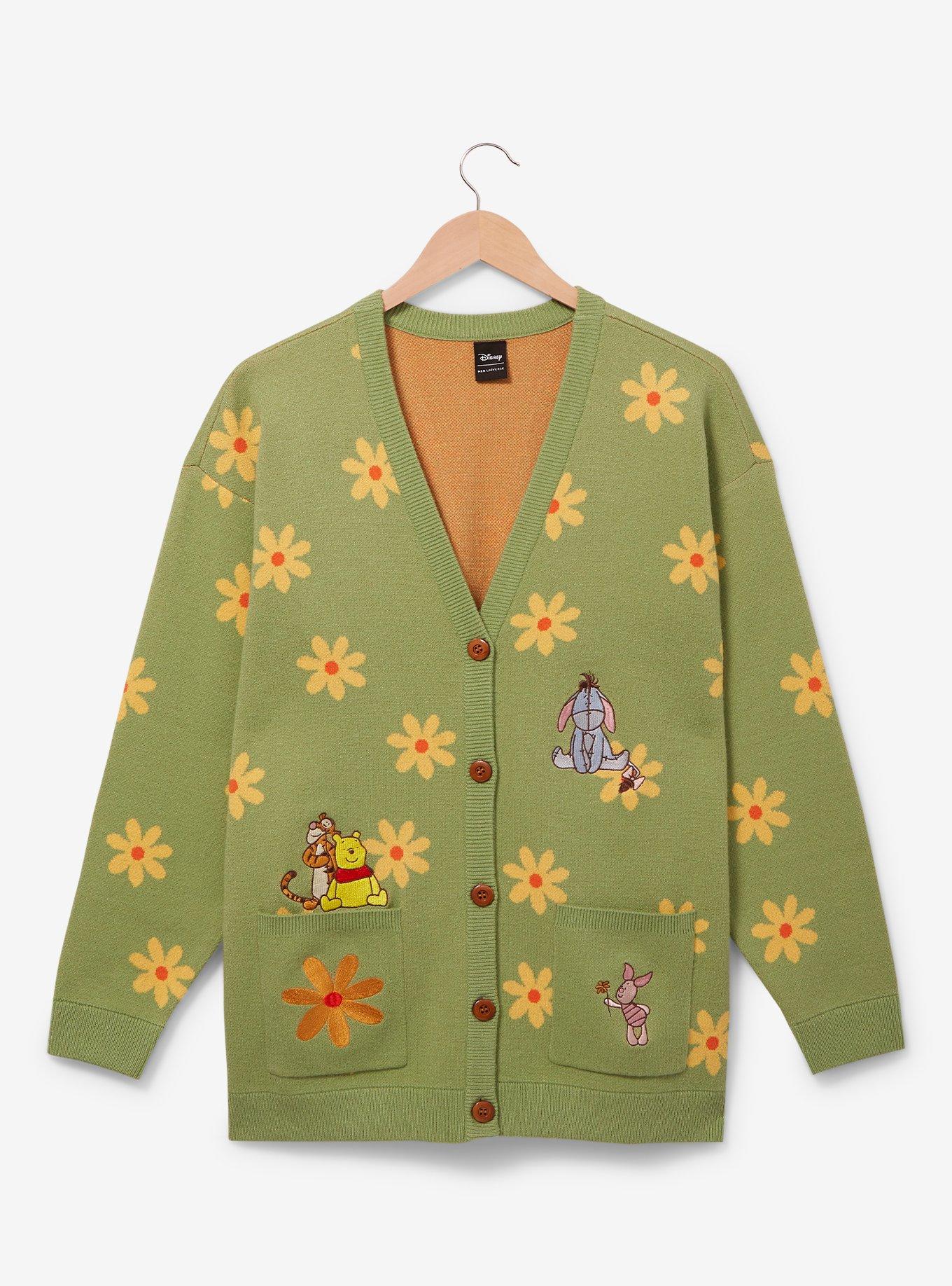 Disney Winnie the Pooh Characters Daisy Women's Plus Size Cardigan - BoxLunch Exclusive, SAGE, hi-res
