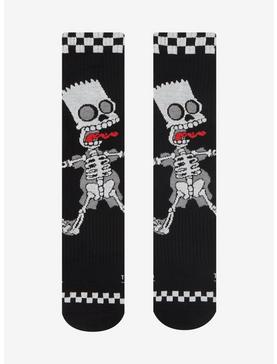 The Simpsons Bart Skeleton Checkered Crew Socks, , hi-res