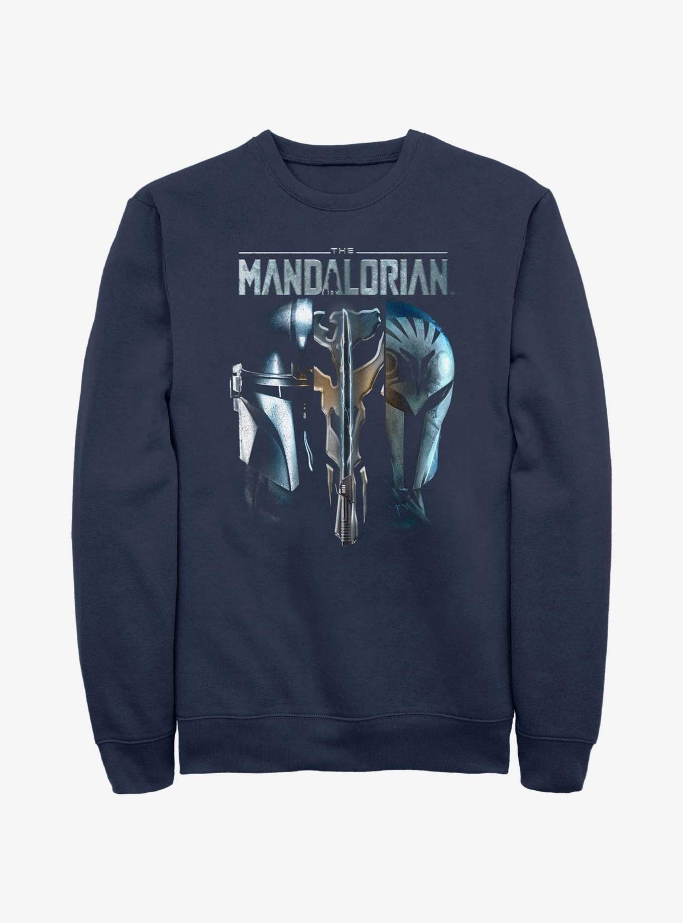 Star Wars The Mandalorian Din Djarin & Bo-Katan Mythosaur Sweatshirt BoxLunch Web Exclusive, , hi-res