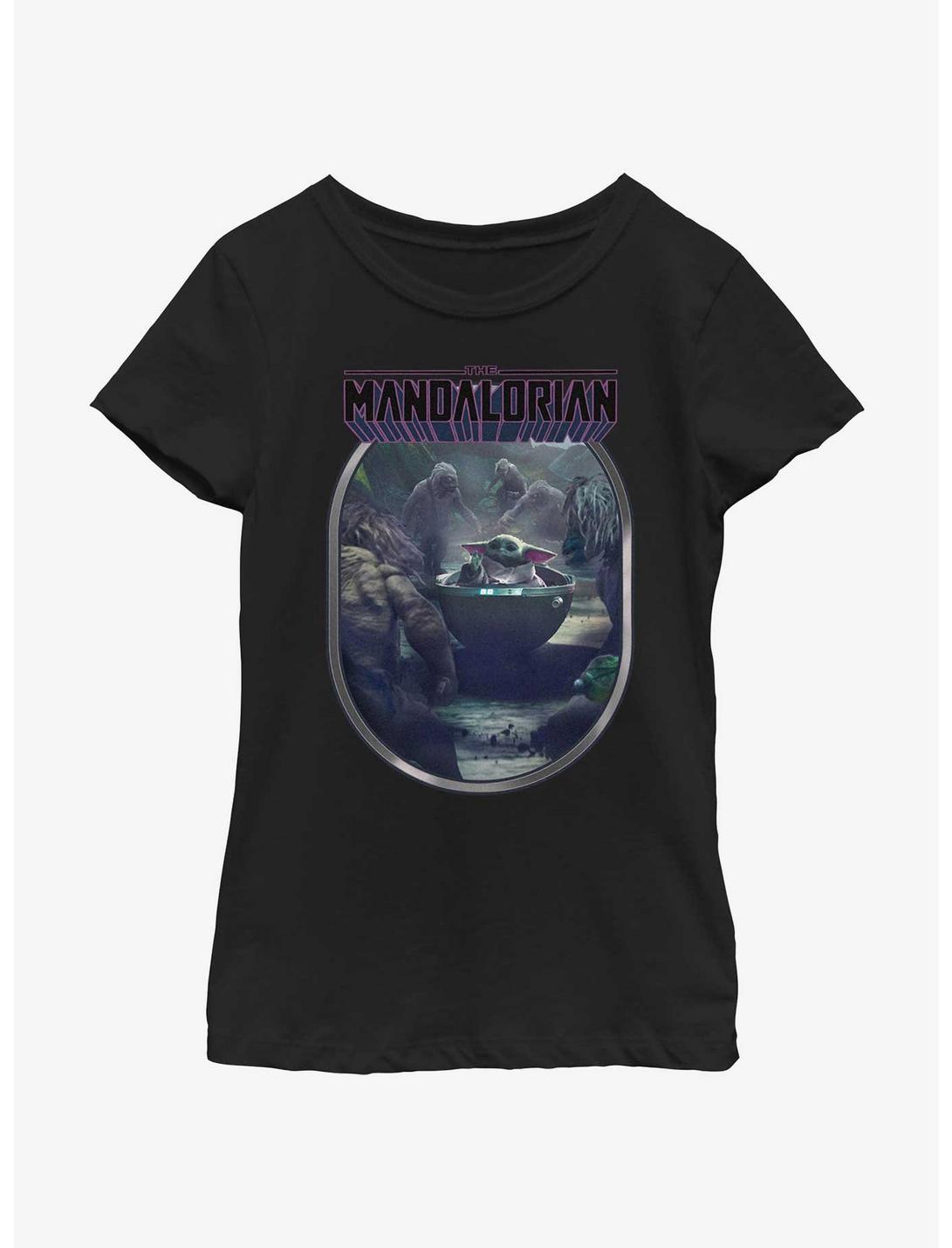 Star Wars The Mandalorian Alamites Attack Grogu Youth Girls T-Shirt, BLACK, hi-res