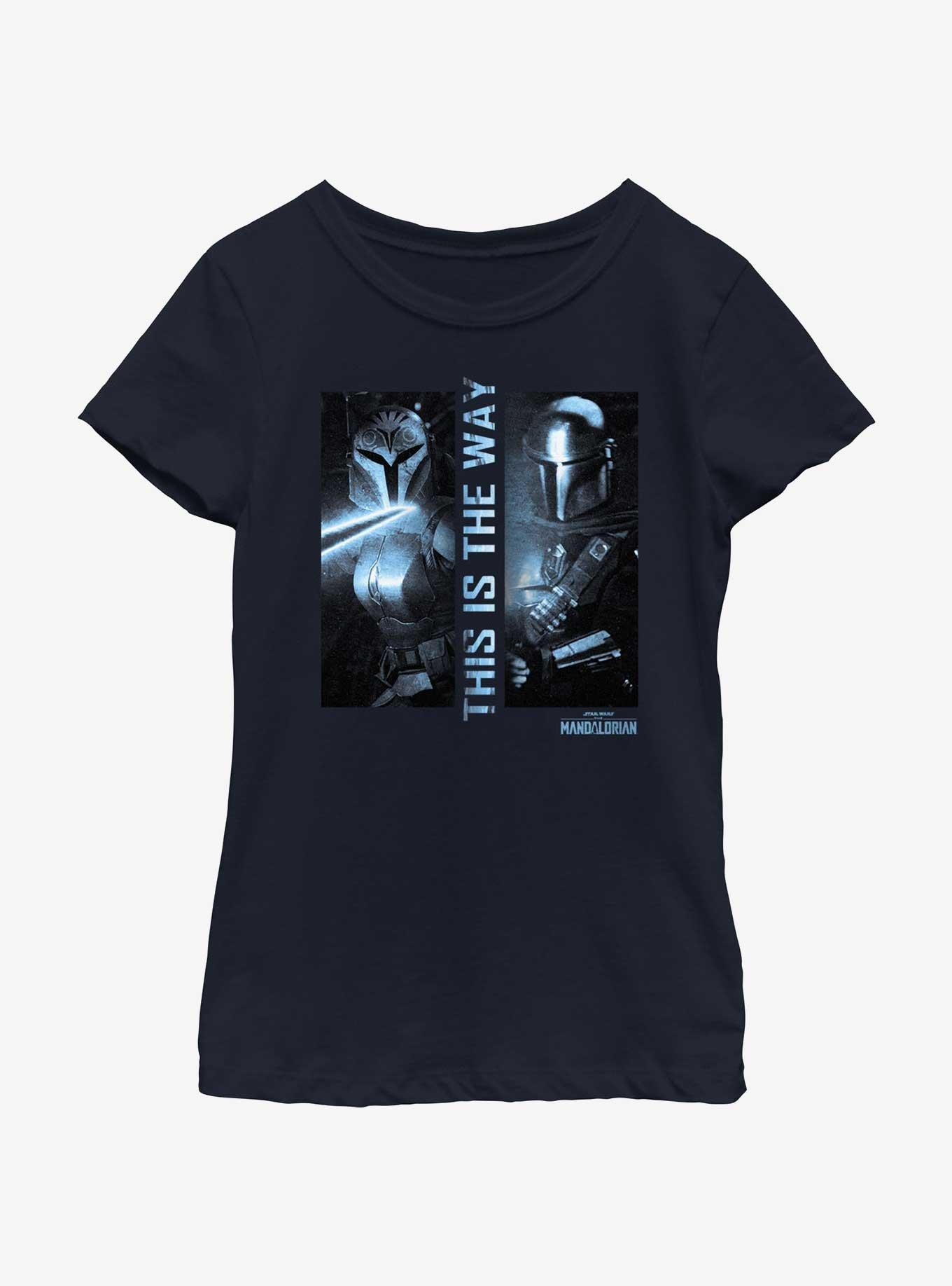 Star Wars The Mandalorian Dark Saber Youth Girls T-Shirt, NAVY, hi-res