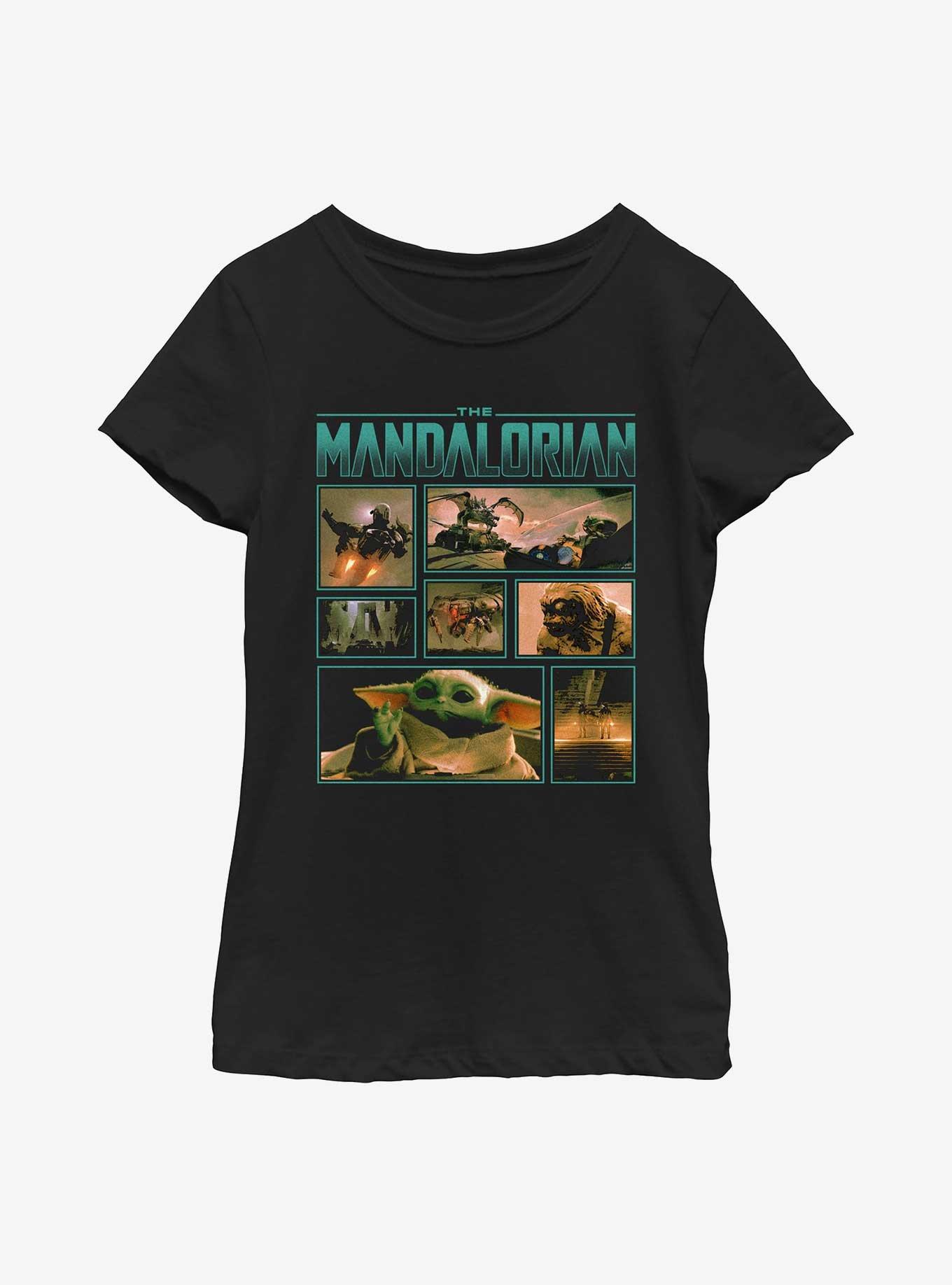 Star Wars The Mandalorian Adventures Through The Mines of Mandalore Youth Girls T-Shirt, BLACK, hi-res