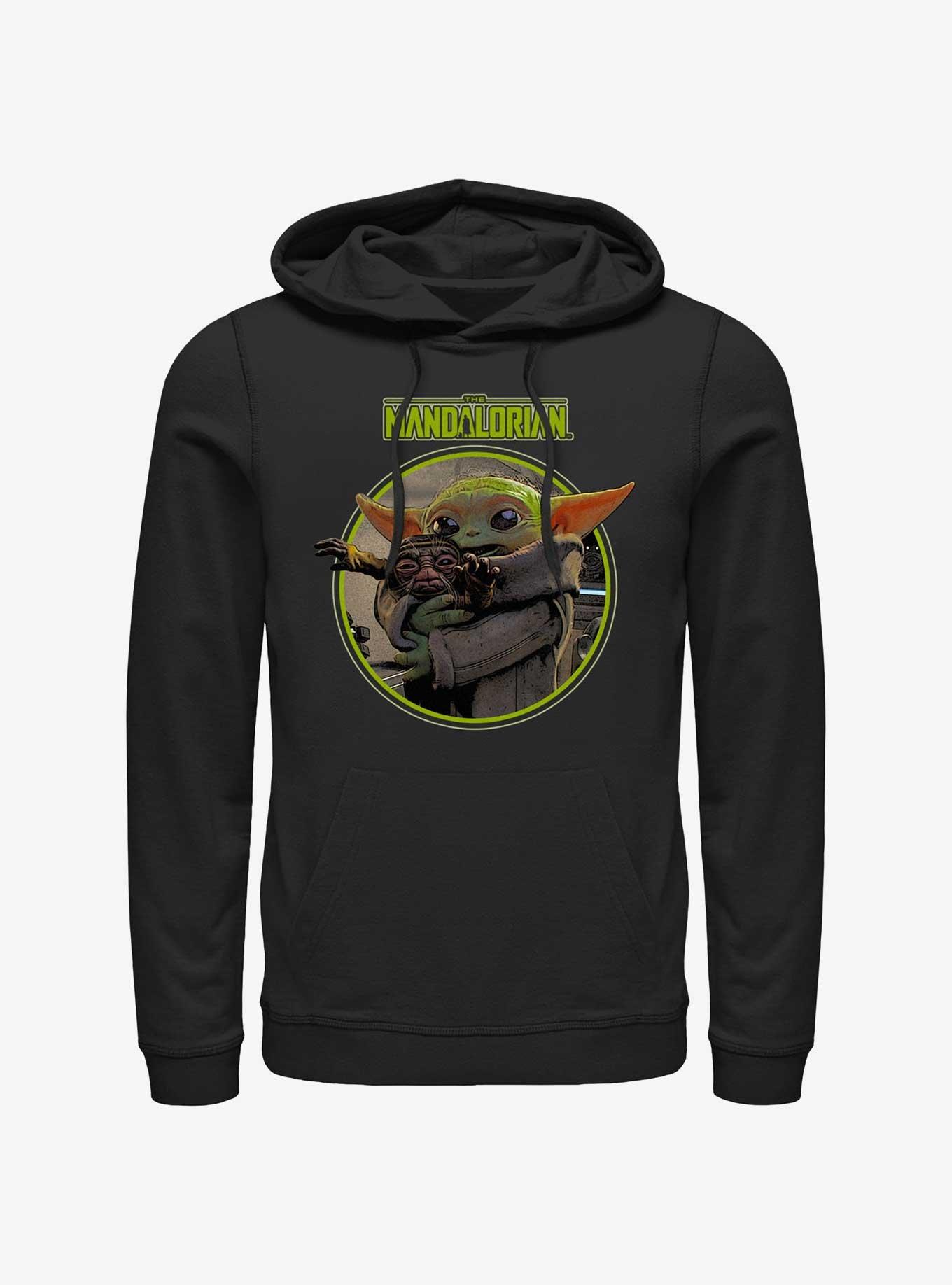 Star Wars The Mandalorian Grogu Hugging An Anzellan Hoodie BoxLunch Web Exclusive, , hi-res