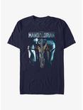 Star Wars The Mandalorian Din Djarin & Bo-Katan Mythosaur T-Shirt BoxLunch Web Exclusive, NAVY, hi-res