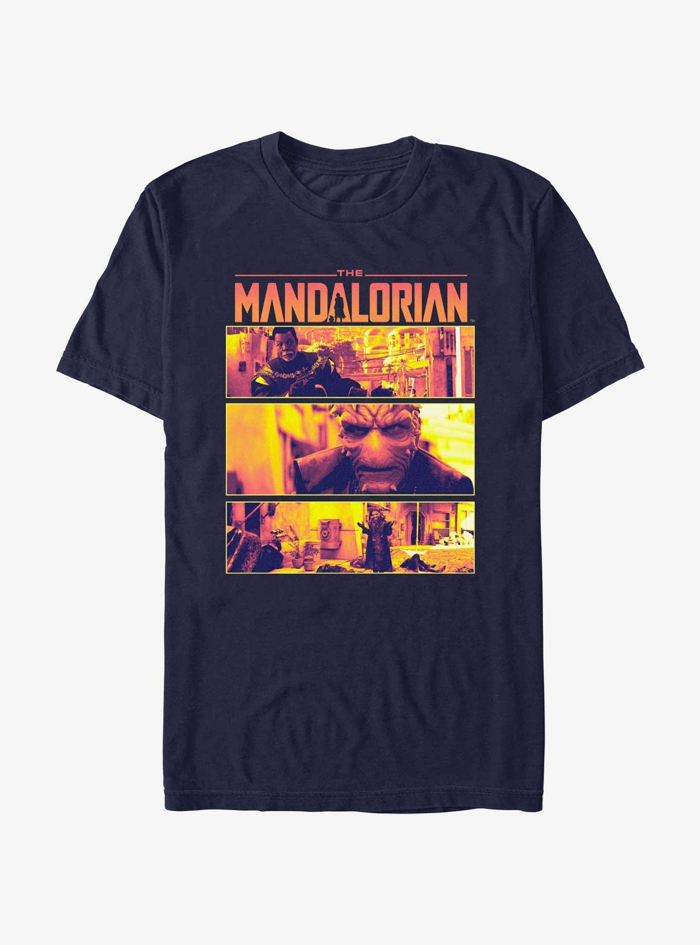 Star Wars The Mandalorian Pirates On Nevarro Standoff T-Shirt, NAVY, hi-res